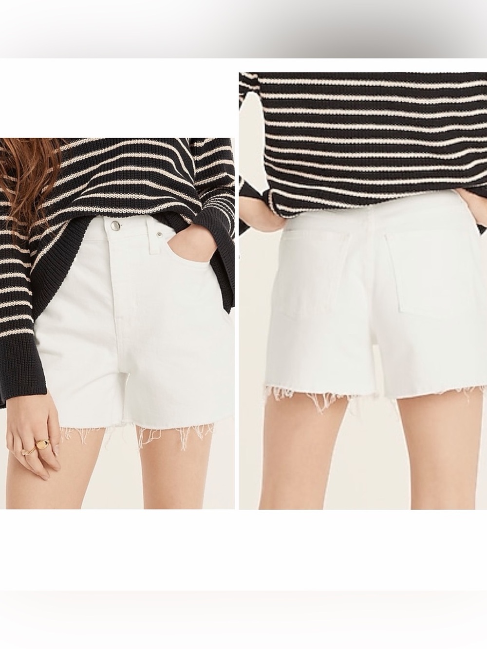 J. Crew High-Rise Denim Short White